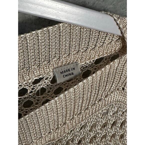 All Saints Sz XS Oversized Slouchy Fit Open Crochet Knit Estero Jumper Viscose - Picture 10 of 14